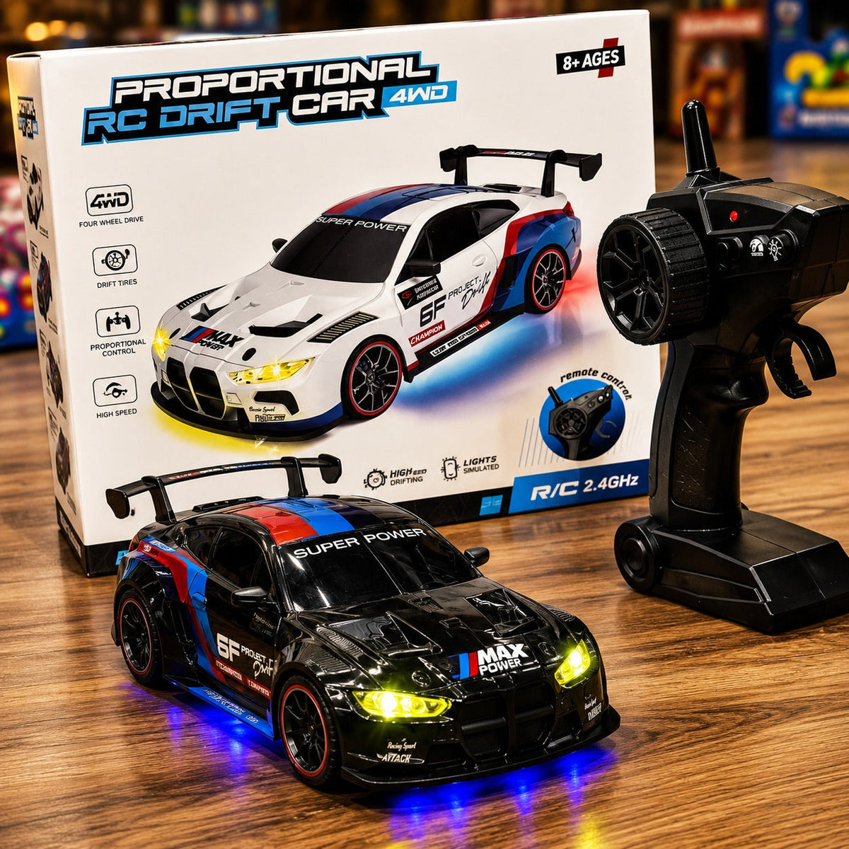 Rechargeable 4WD RC Sports Car | BMW M4 GT3 Remote Control Toy